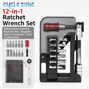 CYCLE ZONE | Bộ Dụng Cụ Cờ Lê Ratchet 12 Trong 1 Cho Xe Đạp Bộ Dụng Cụ Sửa Chữa Mini Di Động Dành Cho Xe Đạp Địa Hình Xe Đạp Đường Trường Bảo Dưỡng Xe Máy Bộ Tua Vít Đa Năng