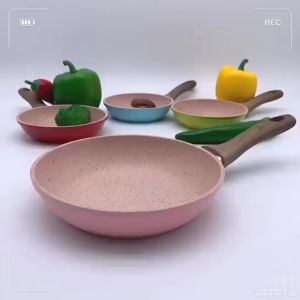 Chảo đá chống dính 16cm chảo vân đá cao cấp chảo đá chống dính 16cm chảo chiên trứng chống dính chảo chiên rán xào mini tráng men chống dính