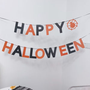 Halloween Party Black and Orange Color Bat Tinsel Curtain Background Door Curtain Mall Bar Window Layout Ghost Festival Props