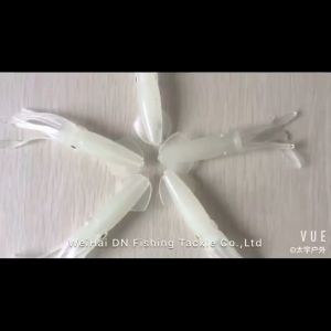 10 PCS LIE GAO Umpan Pancing Bentuk Cumi Luminous Squid Silicone Menyala Dalam Gelap