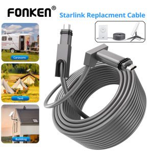 FONKEN Standard Actuated Starlink Cable 6.6/33/75/150FT for Starlink Rectangular Satellite V2 Replacement Extension Cord
