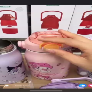 316 Stainless Steel Cartoon Thermos Bottle 1200ml Portable Flip Handle  0327B