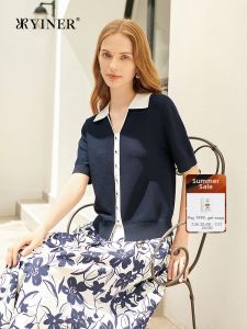 YINER | Silk H-shape Blouse Summer Knitwear