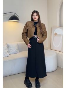 High Waist Slimming Suit Style Half Body Skirt for Women plus Size Trendy Spring Autumn Long Skirts Hip Covering