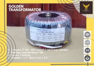 trafo toroid donat 5A CT 55v - 65v murni (spesifikasi standar)