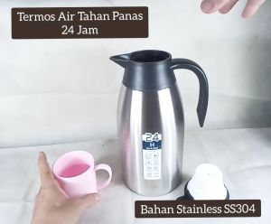 Leoshop888 Termos Air Panas Tahan 24Jam Water Jug Stainless Luar Dalam 2000ML Hotel