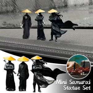 3pcs Cool Mini Car Ornaments China Chivalrous-swordsman Figure Figurines Japanese Ninja Samurai Car Interior Dashboard Decor