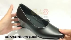 Sepatu Wedges PDH Erasmas PERSIT Hitam 5cm - Gilbert Army Store Sandal Sendal - Ukuran Sesuai Pesanan - Promo-Promo Exclusive