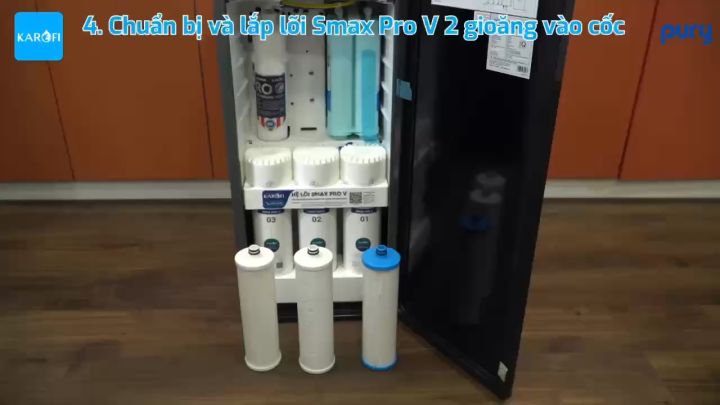 Bộ lõi lọc nước thô 123 SMAX Pro V Karofi chính hãng, dùng cho model KAQ-X16, KAQ-X26, KAD-D528, KAQ-D36S, ERO108...