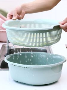Jiaxun | Large Double-layer Plastic Vegetable Washing Basket