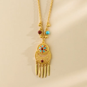 Chow Sang Sang 周生生 999.9 24K Pure Gold Cultural Blessings Boho Tassel Necklace for Women 47cm 95632N