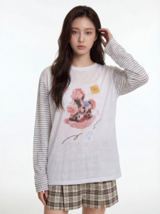 RickyisClown | Breathable Lightweight Womens T-Shirt with Rainbow Pony Print and Stripes