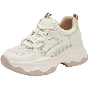 Josiny | Breathable Platform Dad Shoes Thick Sole White Sneakers
