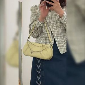 Tas Selempang Wanita Terbaru 2 Tali - Tas Kerut Rantai Love - Tas Wanita Korea - Tas Pesta Wanita