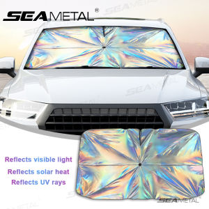 SEAMETAL Car Sunshade Front Windshield Laser Model Sunscreen Insulating Heat Sunshade Automobile General Purpose