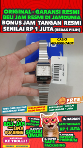 CASIO ORIGINAL - CASIO AQ-800E-7ADF - WOMEN NG - STAINLESS STEEL - Silver - Jam dunia JD18ST # Jam Tangan Wanita Jam Wanita Jam Tangan Anti Air + CASIO AQ-800E-7A AQ 800E 7A AQ-800E 800E AQ800 AQ-800 AQ800E $ ST S003