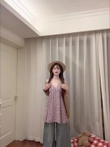Homecore | Đầm Dây In Hoa Màu Tím