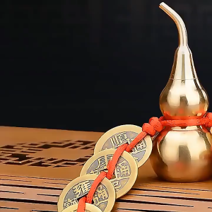 五帝钱葫芦 朱砂葫芦 五帝钱 中国结挂件 已開光 风水 专业化解门对门 FENG SHUI Cinnabar Pendant 招财 摆件辟邪 镇煞 开光 开运 Decorative Accessories