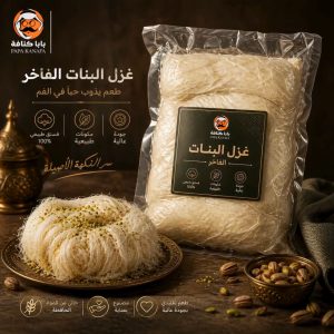 Syrian cotton candy made with airy delicate strands and a smooth natural sweetness. 1kg-100g