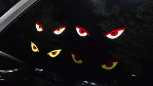 Solar Demons Eye Car Dynamic Eyes LED Light Blinking Moving Eyes Car Lights Ambience Lamp