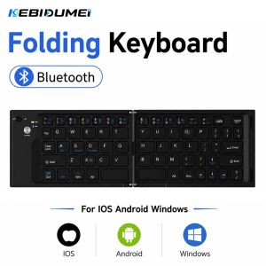 Kebidumei | KEBIDUMEI Portable Mini Folding Bluetooth Keyboard Rechargeable Silent Wireless Keyboard for Laptop Windows Android iOS Travel
