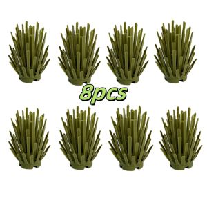 Grass Shrub Plant 8pcs Building Blocks DIY Toys Farm Plants Forest Rainforest Assembly Toys Construction Accessories