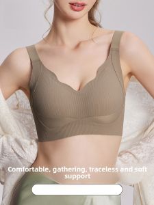 miiow | Wireless Seamless Sports Bra Soft Support Anti-Sagging Comfortable Cat Woman Gathered Underwear For Ladies Prevent Side Breast