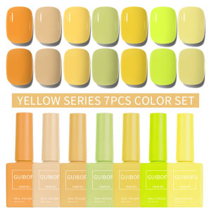 7Pcs/Set Gel Nail Polish Set Fall Shine Finish Semi Permanent Glitter Sequins Nail Polish Set Kit Soak Off Uv Varnish Nail Art