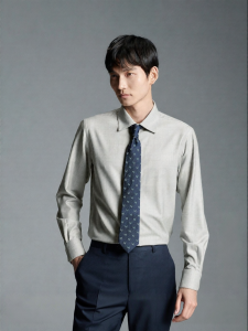Mens Fashion Dress Shirt Long Sleeve Wool