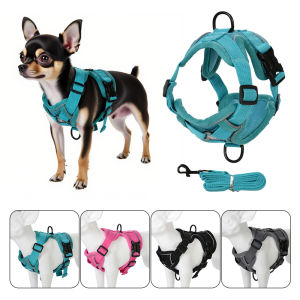 Dog Vest Harness Leash Set Reflective Adjustable Puppy Chest Strap for Small Dogs Cat French Bulldog Vest Lead Rope Pet Supplies