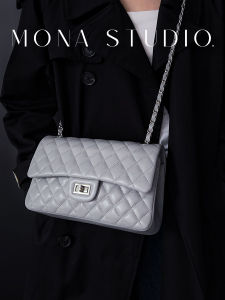 Modern Neutral Style Womens Crossbody Bag Leather Diamond Chain Soft Square Shoulder Bag Fashionable Versatile High-End Feeling