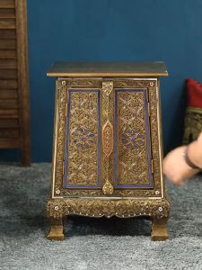 ตู้หัวเตียง ปิดทองติดกระจก ตู้ขนาดเล็ก ตู้เดินเส้น ตู้โบราณ ตู้เก็บของ ตู้ข้างเตียง เฟอร์นิเจอร์ตกแต่งบ้าน ตกแต่งห้องนอน ตู้