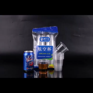 50c Cốc nhựa trong suốt dày dùng một lần ly gia dụng siêu thị hàng không cốc nước uống gia đình bao bì độc lập toàn bộ túi