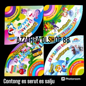 100pcs contong es salju / kertas 50+mangkok 50pcs / kertas es pelangi / mangkok es serut