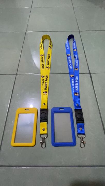 Tempat Id Card MABES POLRI Tali Kain / Id Card Holder Mabes Polri Plastik / name tag lanyard transpa