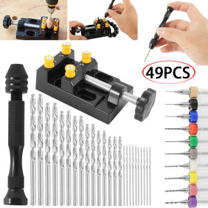 37/49pcs 0.3-3.2mm Mini Micro Hand Drill Woodworking Drilling Tools For Models Hobby DIY Jewelers Diamond Drilling Rotary Tool