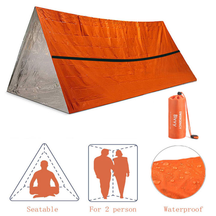 2 Person Emergency Shelter Bivy Survival Tent Kit Mylar Tube Tent ...