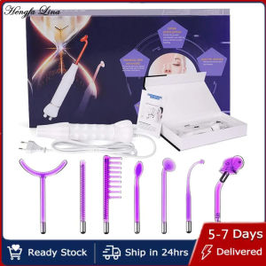 Hengfa Lina 7 in 1 High Frequency Electrotherapy Wand Glass Tube Machine Spot Acne Remover Beauty Tool Face Cleansing Skin Tightening Device