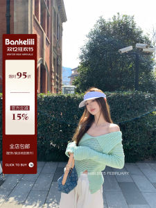 Bankelili Chestnut Cocoa Long Sleeve Knitted Open Cardigan Women Early Spring Slant Shoulder Design Lapel Split Design Cotton 100%