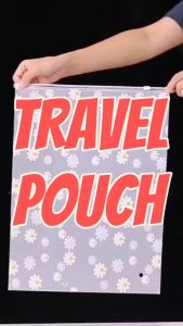 Travel Pouch Zipper Lock Storage Bag Serbaguna Motif Tempat Pakaian Baju Hijab Multifungsi