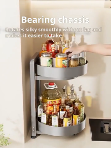 360-Degree Rotating Spice Rack 2/3-Tier Kitchen Storage Rack Spice Rack Detachable Kitchen Storage Rack