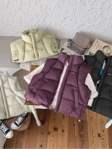 Thickened Warmth Kids down Cotton Vest Lightweight Thin Pure Color Cotton Coat Cool Style Boys Girls Childrens Autumn Winter
