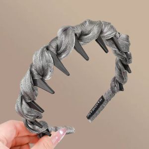 ตาข่ายจีบสําหรับผู้หญิงใหม่เงา Wave ฟันหวีแถบคาดศีรษะสูง Skull Top สวมใส่แถบคาดศีรษะ Headdress
