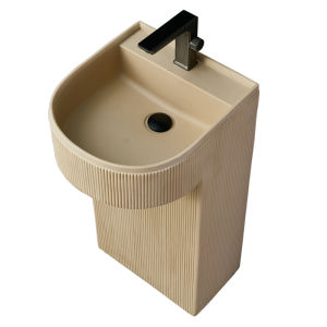 Beauty Tao Bay | Artistic Cream-style Standalone Pedestal Sink