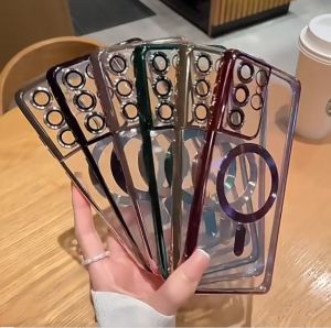 เคสกันกล้อง พร้อมเลนส์กล้อง Samsung S25ultra S24FE S24ultra S21FE S23plus S22ultra Magsafing ไร้สายเคสชาร์จ แม่เหล็กเคลือบคลาสสิกสำหรับ Samsung Galaxy S25 S20 S24 S23 S24 ultra Plus S24plus S23ultra note20ultra S23FE
