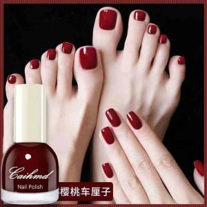 Quick-Drying Non-Toxic Cherry Autumn Winter Nail Polish Waterproof Long-Lasting Color White Enhancing Nail Polish for Men And Women