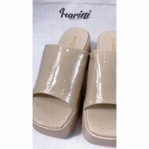 Sandal Slop Wedges Jelly Karet Platform Wanita 7cm Sendal Wedges Heels Import Balance 2401-G1