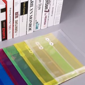 12Pcs Wire-wound File Folder File Folder Organizer Transparent PP Wrapped Rope File Bag For Storage