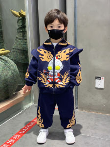 ชุดแจ็คเก็ตหนังสือการ์ตูนสำหรับเด็กชาย ชุดแฟชั่นฤดูใบไม้ผลิและฤดูใบไม้ร่วง ปกติ 2 ชิ้น ผ้าผสมคอตตอน ปกติ