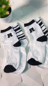 PGMKS128 Kaos Kaki Panjang Wanita Setinggi Betis Kaos Kaki Hitam Putih Perempuan Cantik Kaos Kaki Cewek